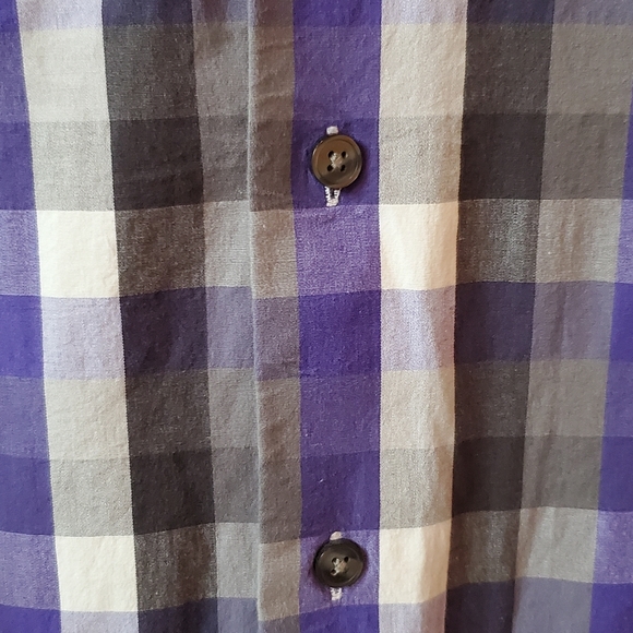 APT 9 Stretch Slim Fit Purple Checkered Button Up Shirt SZ 14.5 32/33 - Picture 4 of 7